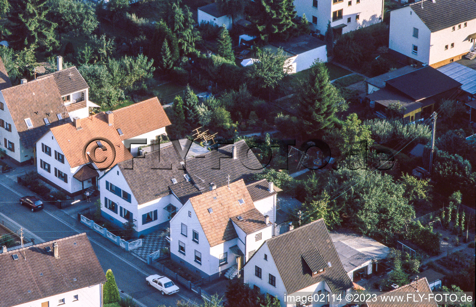 Luftbild von Kandel, Gartenstadt Waldstraße vom Ballon aus im Bundesland Rheinland-Pfalz, Deutschland