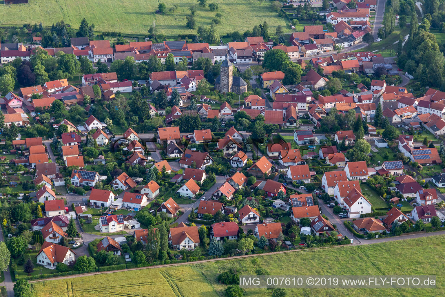 Dorf - Ansicht in Leina im Bundesland Thüringen, Deutschland