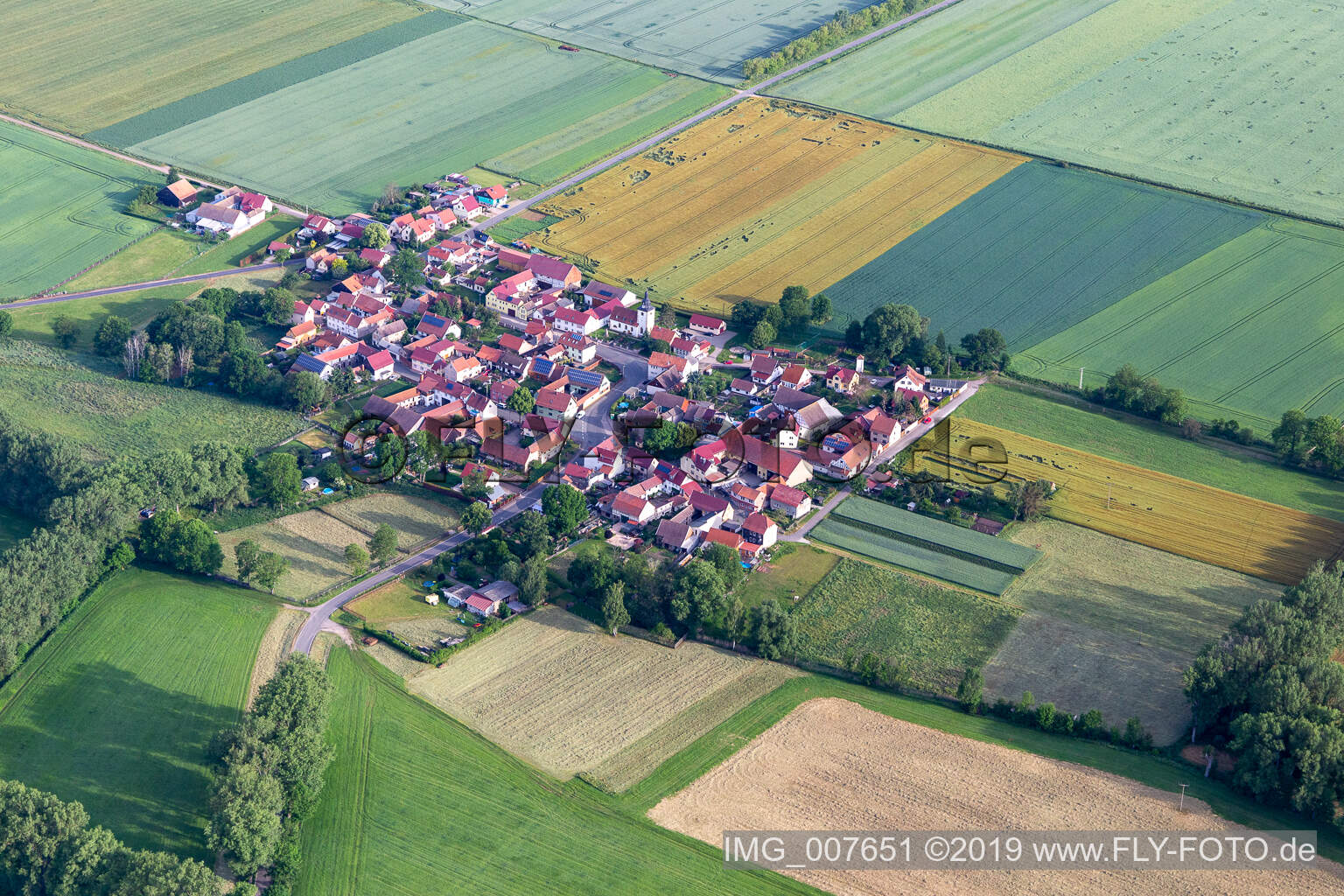 Luftaufnahme von Hausen im Bundesland Thüringen, Deutschland