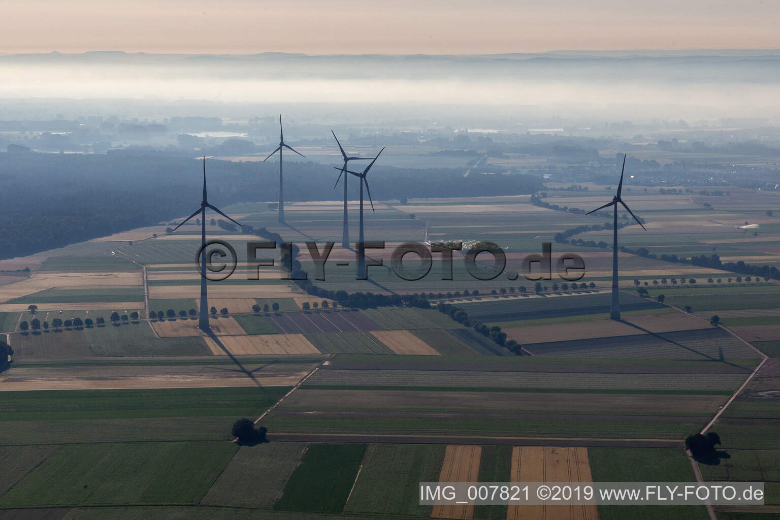 Windpark in Hatzenbühl im Bundesland Rheinland-Pfalz, Deutschland