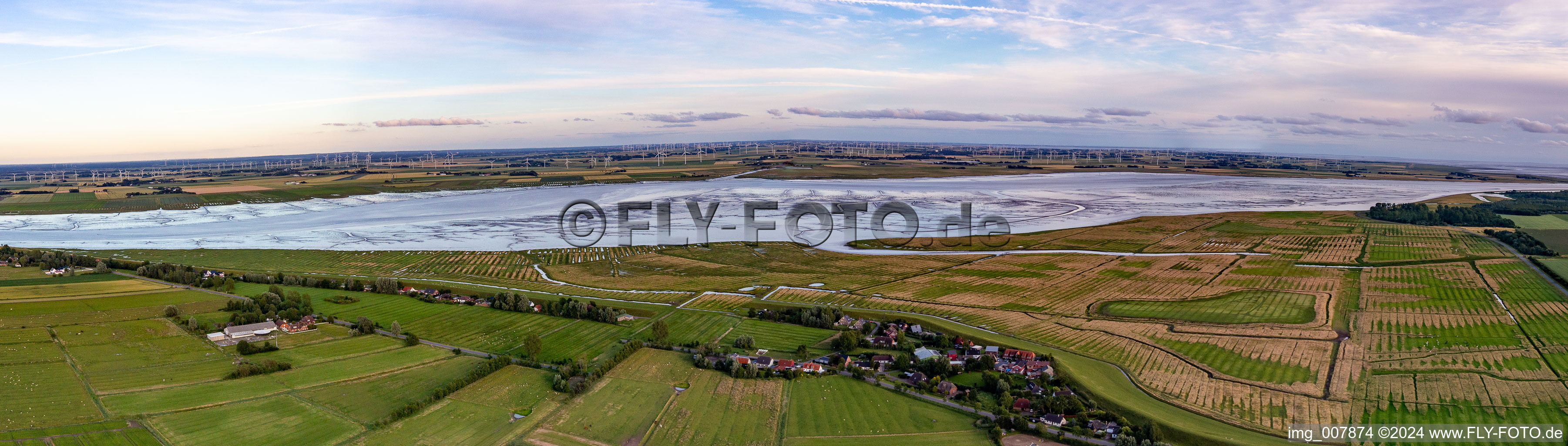 Panorama von Gross Olversum und Eider in Tönning im Bundesland Schleswig-Holstein, Deutschland