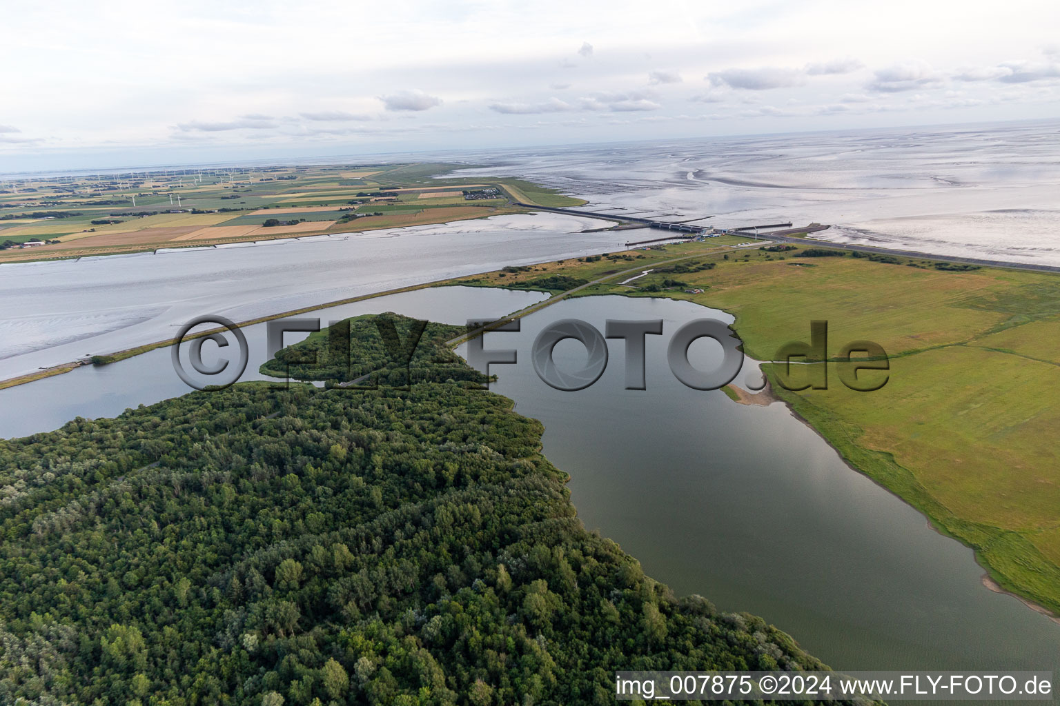 Katinger Watt, Eidersperrwerk in Tönning im Bundesland Schleswig-Holstein, Deutschland