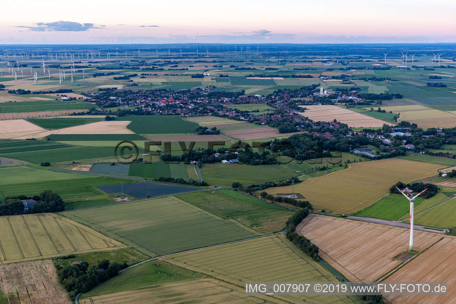 Luftbild von Wesselburen im Bundesland Schleswig-Holstein, Deutschland