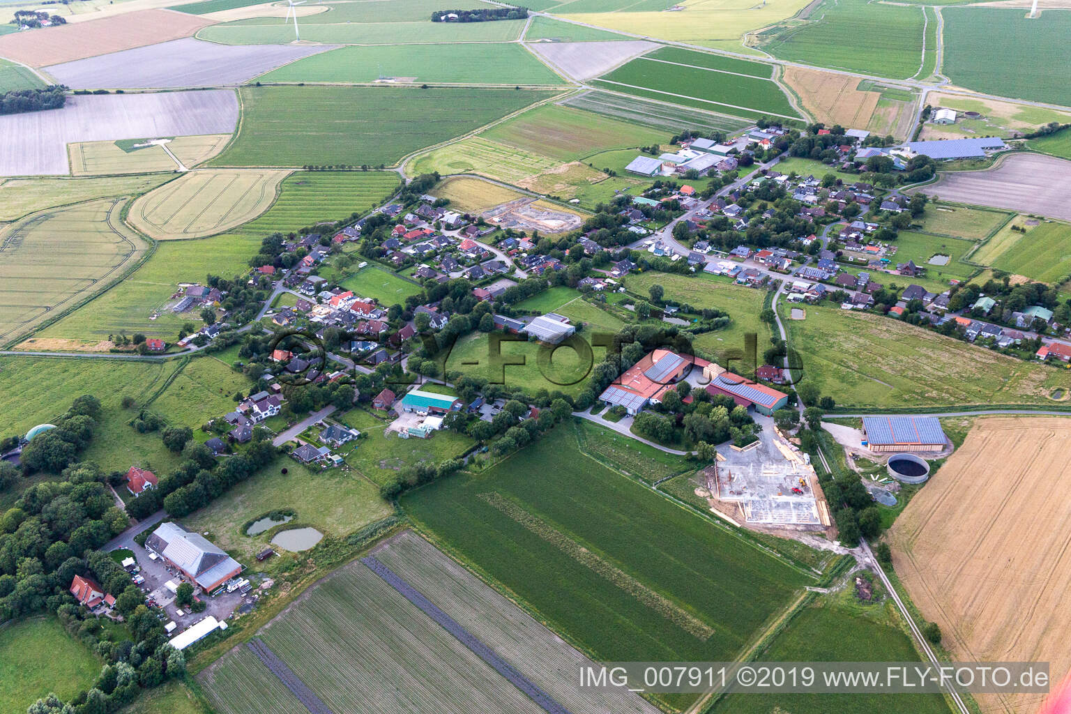 Schrägluftbild von Norddeich im Bundesland Schleswig-Holstein, Deutschland