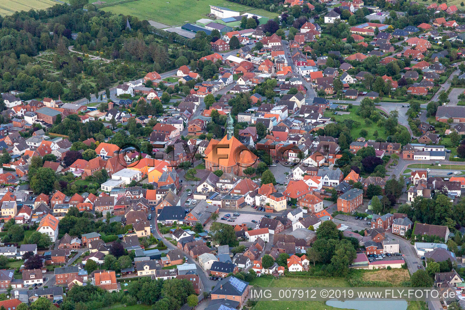 Luftaufnahme von Wesselburen im Bundesland Schleswig-Holstein, Deutschland