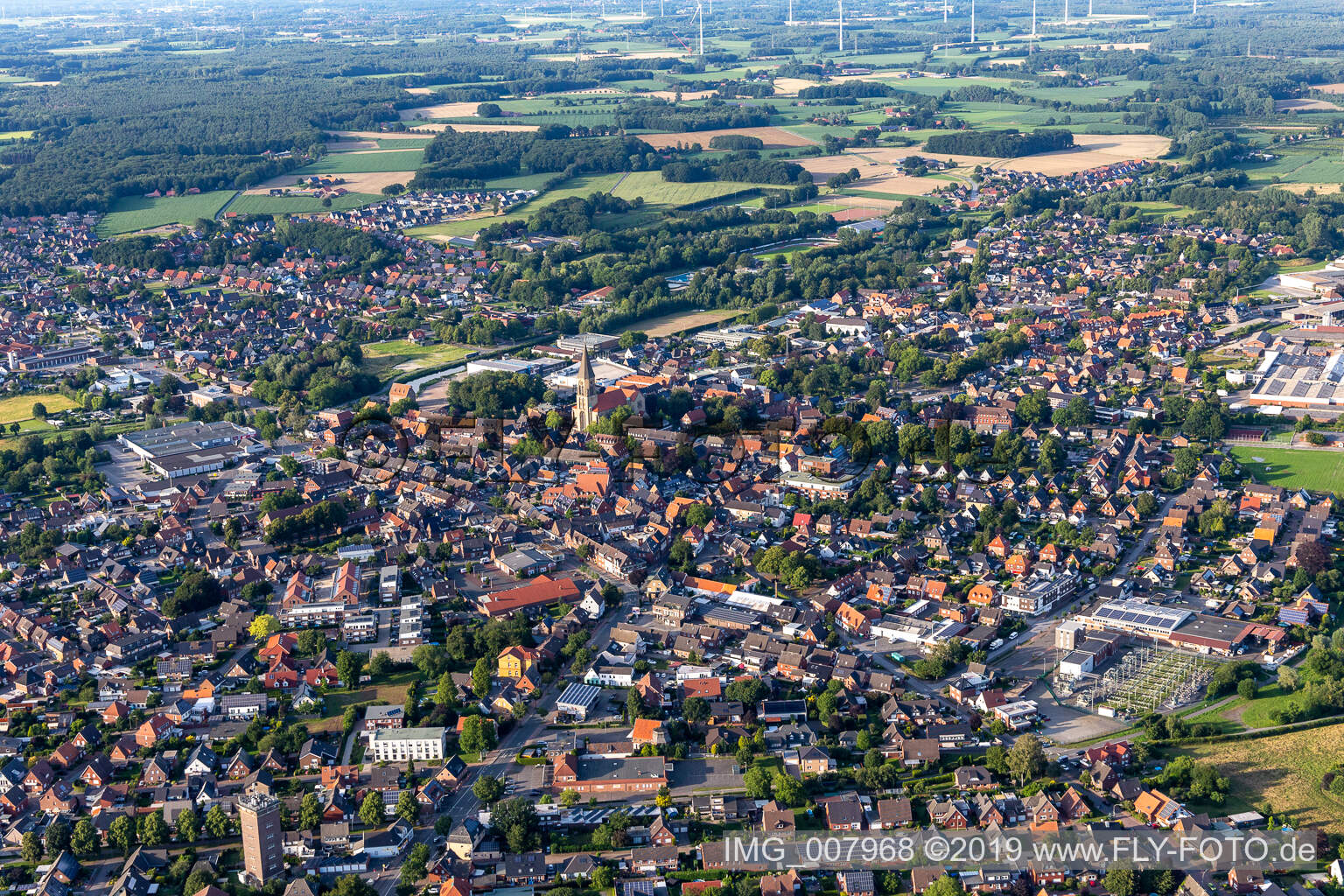 Schrägluftbild von Stadtlohn im Bundesland Nordrhein-Westfalen, Deutschland