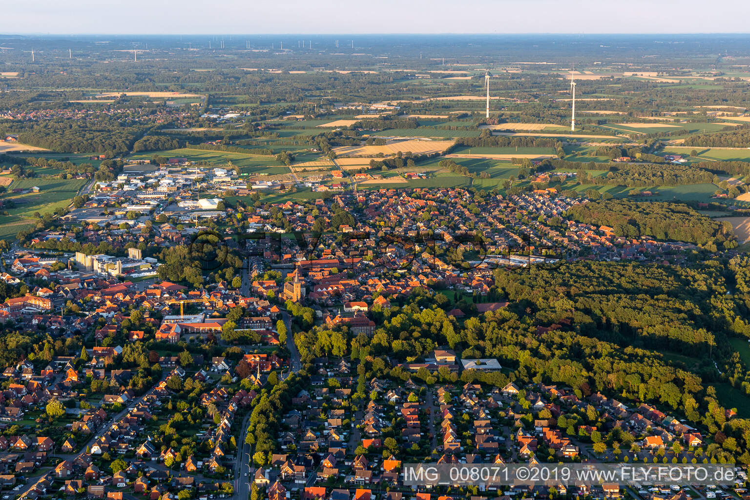 Schrägluftbild von Velen im Bundesland Nordrhein-Westfalen, Deutschland