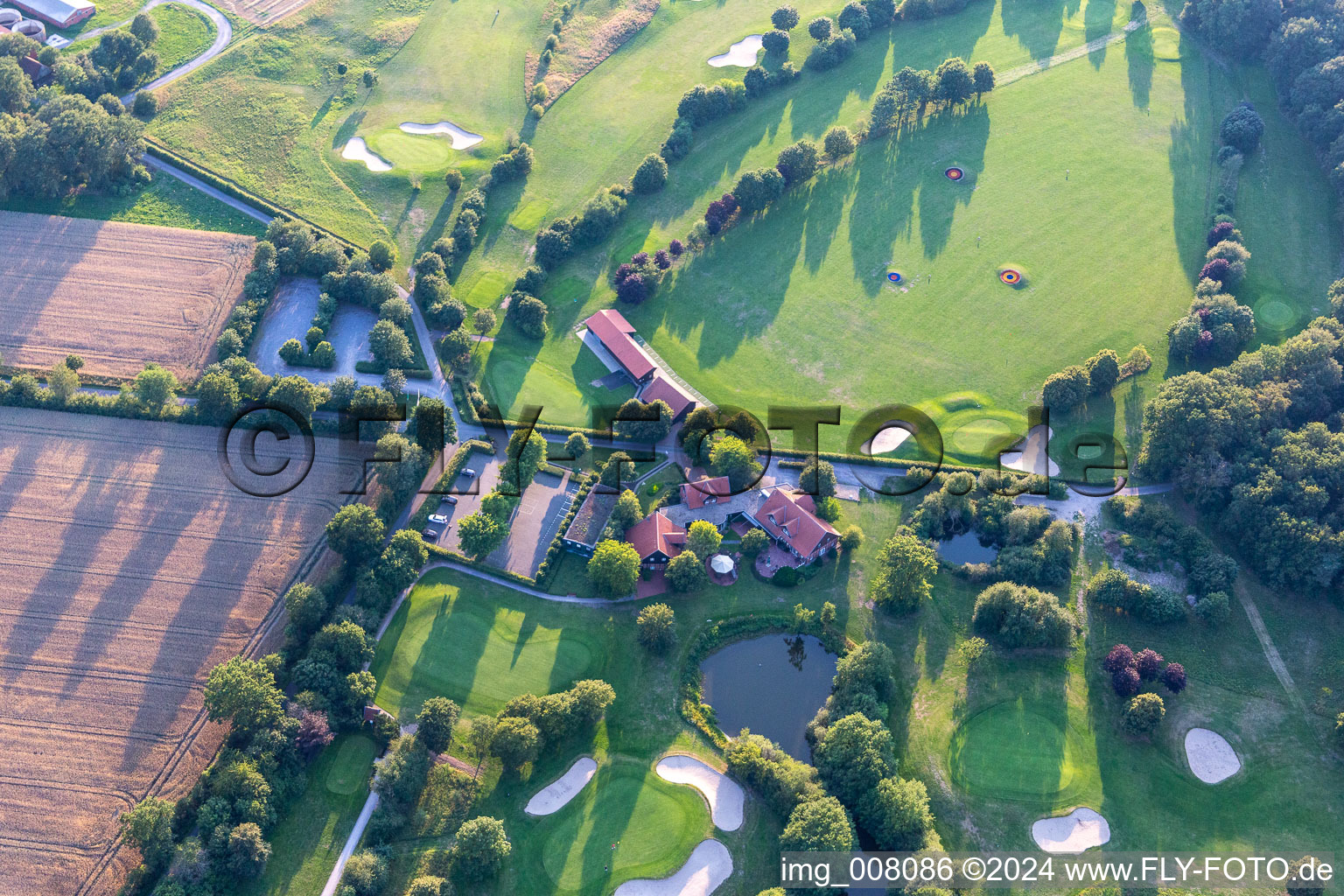 Luftaufnahme von Gelände des Golfplatz des Golf- und Landclub Coesfeld e.V. im Ortsteil Stevede in Coesfeld im Bundesland Nordrhein-Westfalen, Deutschland