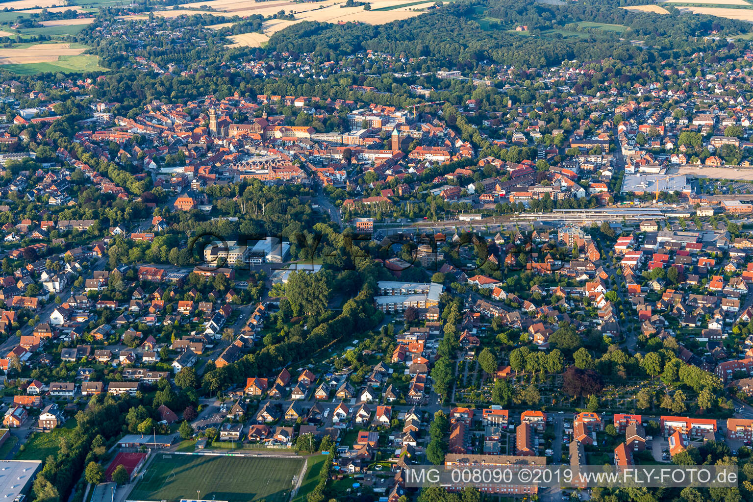 Schrägluftbild von Coesfeld im Bundesland Nordrhein-Westfalen, Deutschland