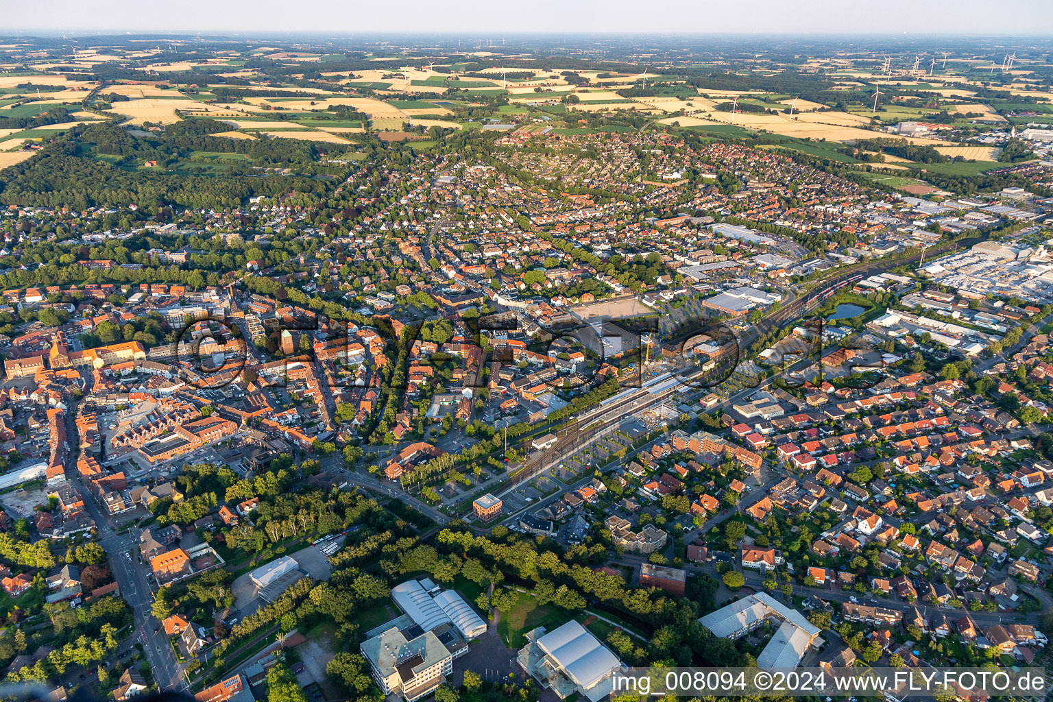Luftbild von Ortsansicht der Straßen und Häuser der Wohngebiete in Coesfeld im Bundesland Nordrhein-Westfalen, Deutschland