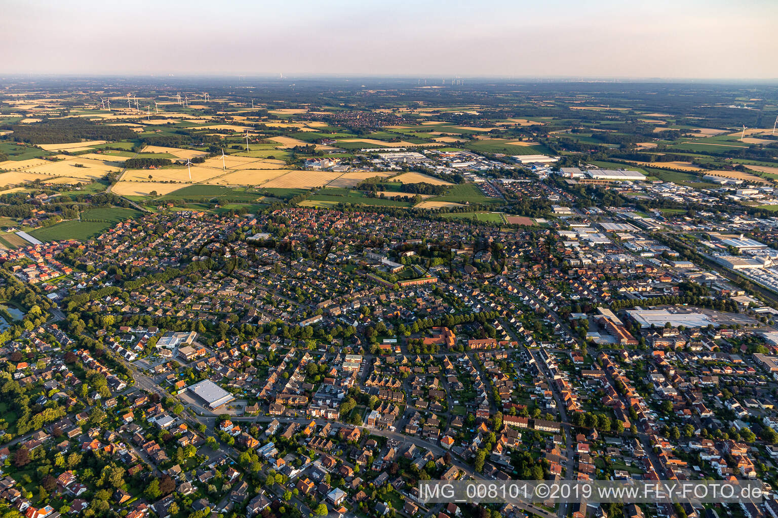 Coesfeld im Bundesland Nordrhein-Westfalen, Deutschland vom Flugzeug aus