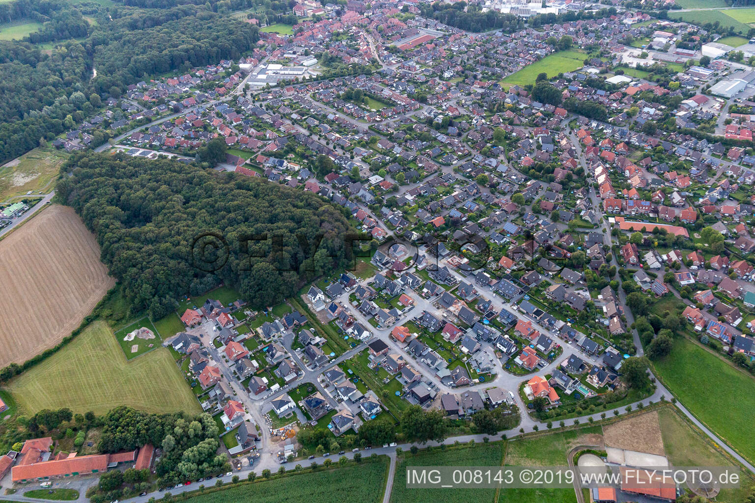 Velen im Bundesland Nordrhein-Westfalen, Deutschland von oben gesehen