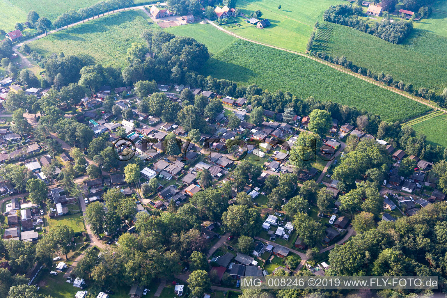 Luftbild von Camping 't Wieskamp in Winterswijk Henxel im Bundesland Gelderland, Niederlande