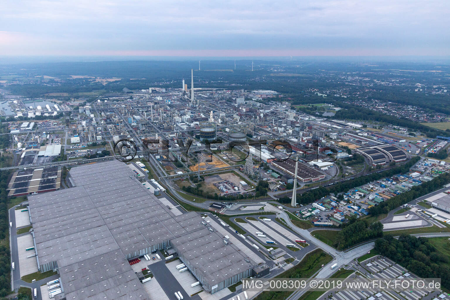 Luftbild von Metro Central Logistic, Chemiepark Marl im Bundesland Nordrhein-Westfalen, Deutschland