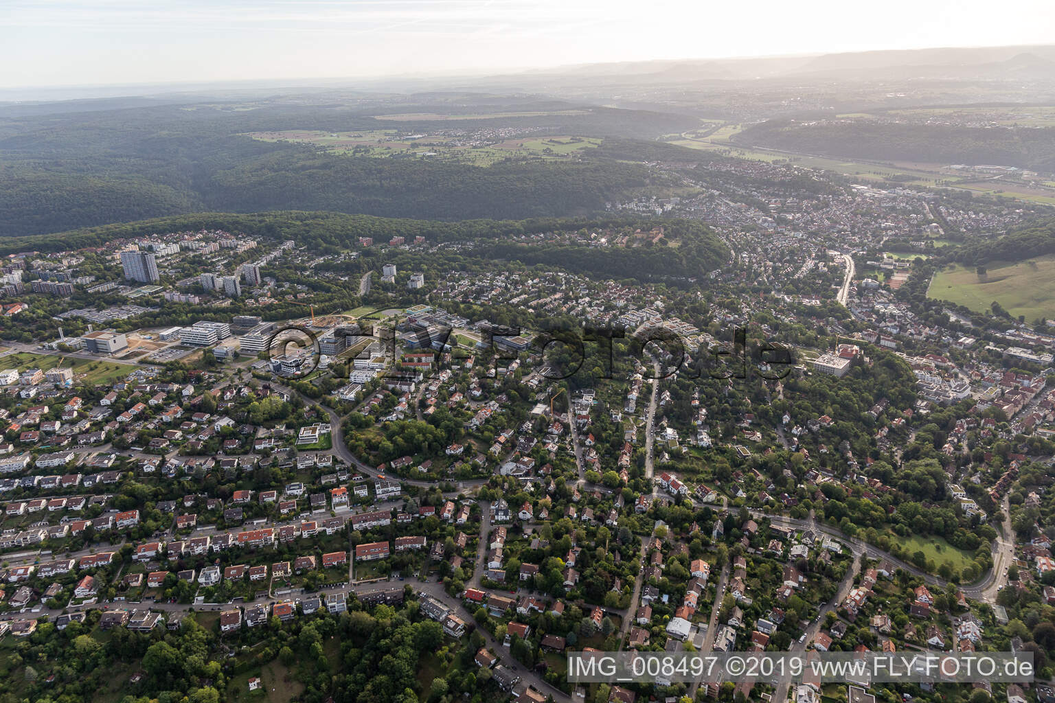 Luftbild von Tübingen im Bundesland Baden-Württemberg, Deutschland