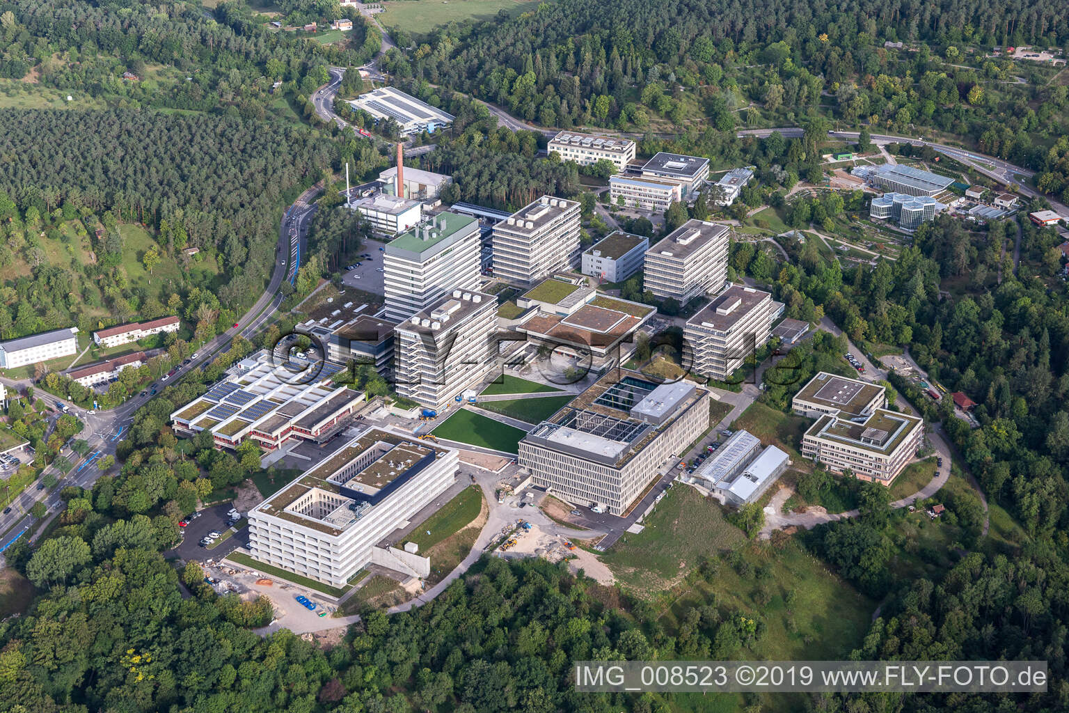 Uni Tübingen im Bundesland Baden-Württemberg, Deutschland aus der Luft betrachtet