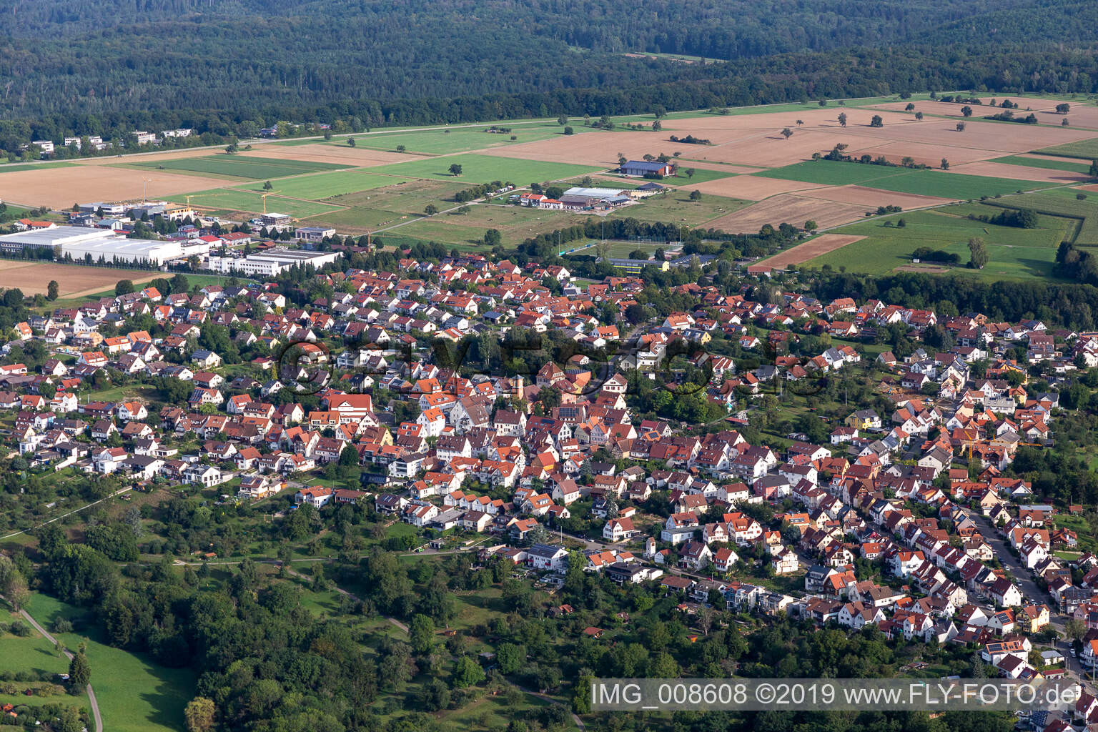Luftbild von Pfrondorf im Bundesland Baden-Württemberg, Deutschland