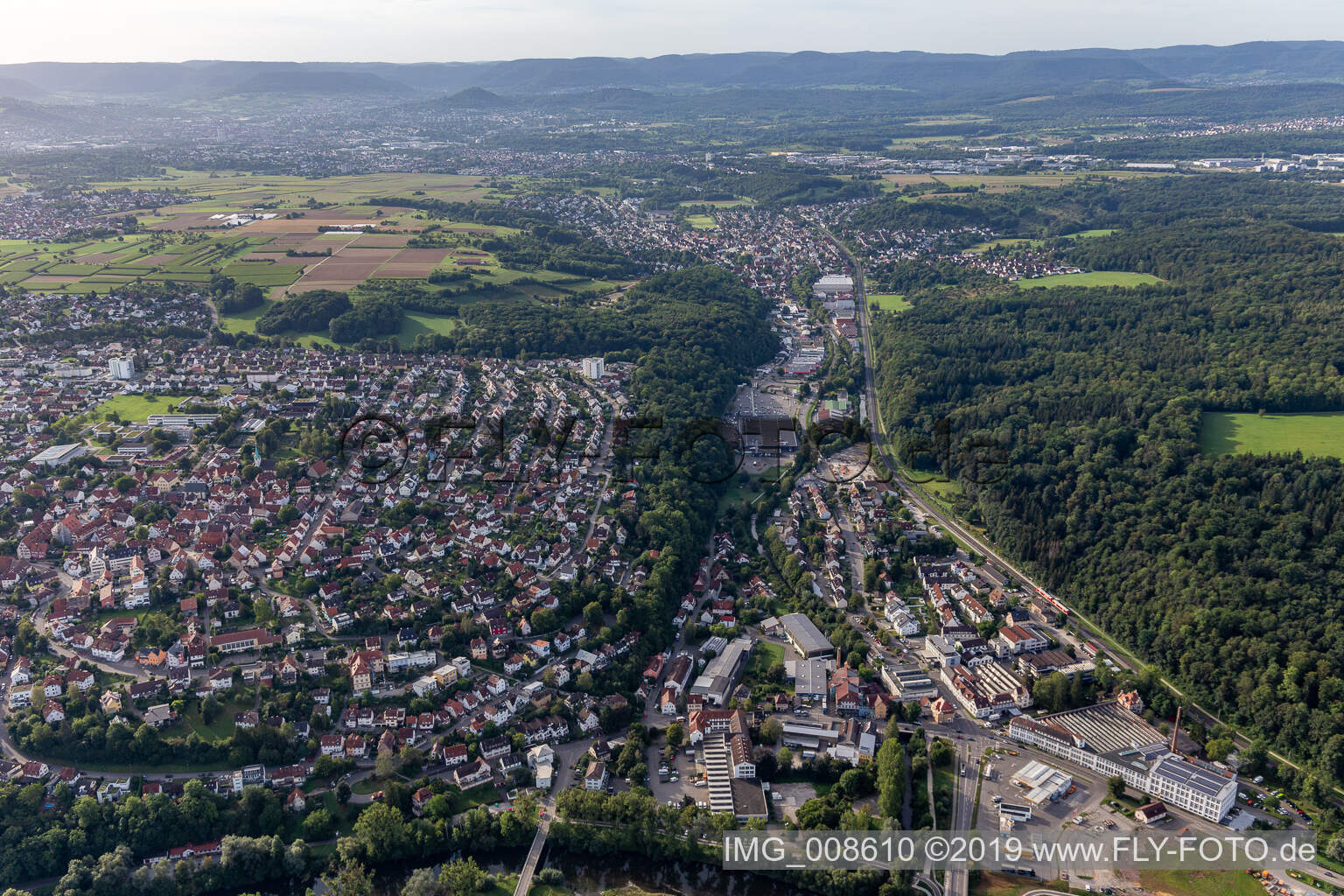 Luftbild von Kirchentellinsfurt im Bundesland Baden-Württemberg, Deutschland