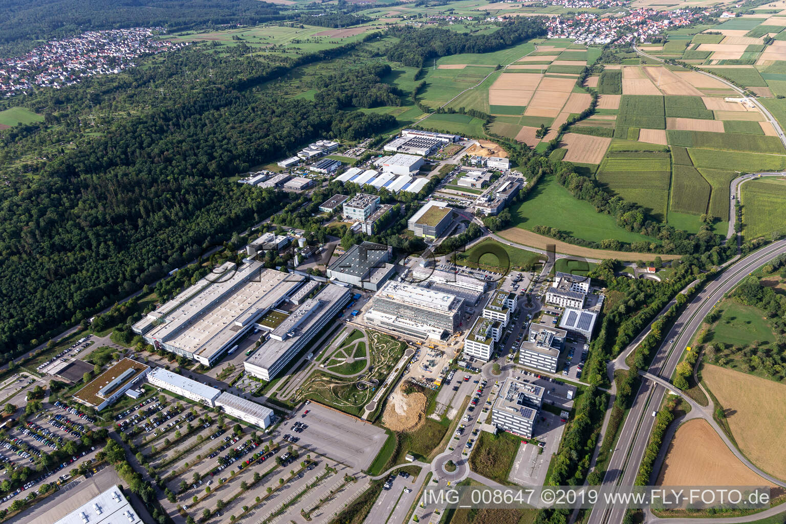 Luftaufnahme von Bosch AG in Kusterdingen im Bundesland Baden-Württemberg, Deutschland