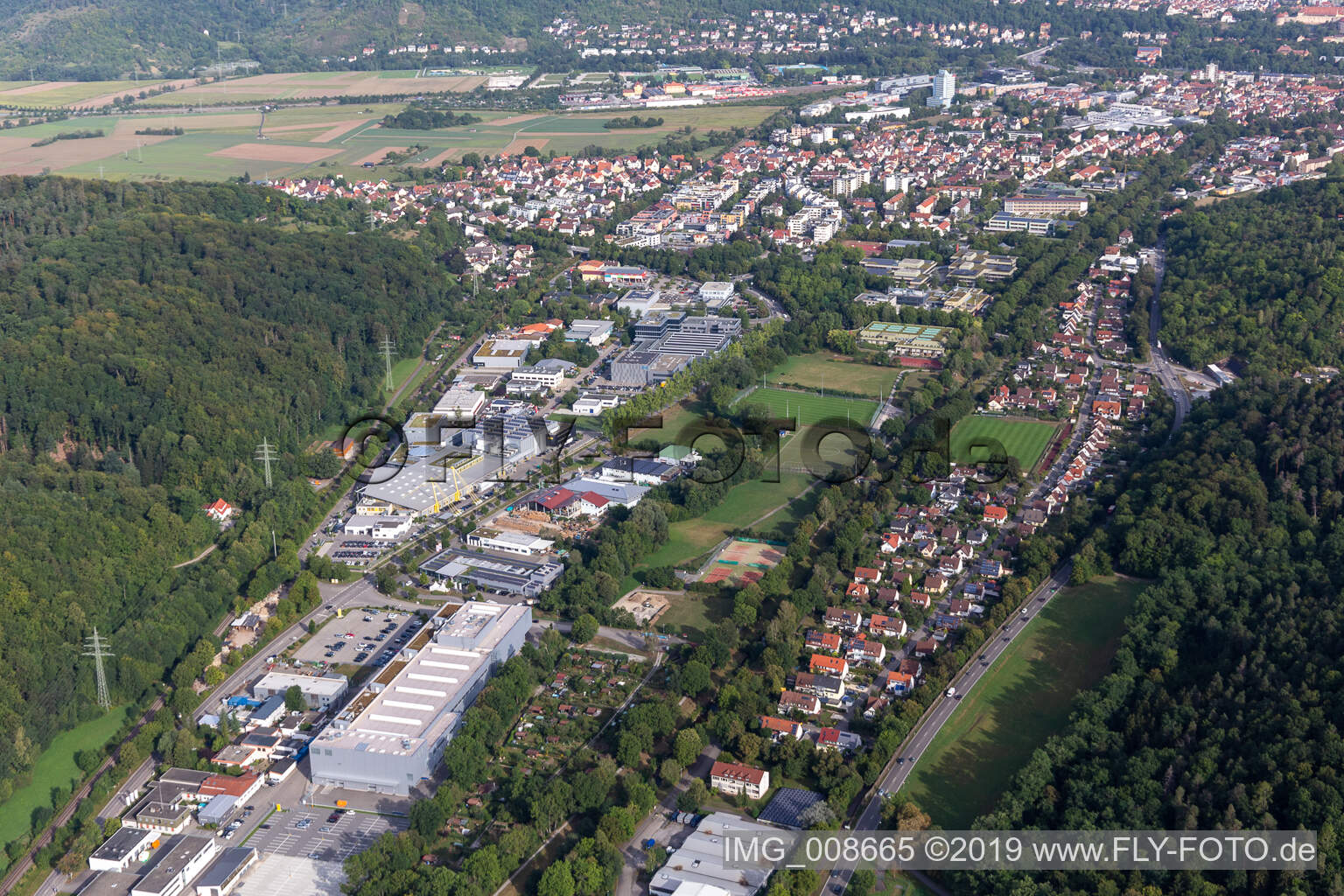 Luftaufnahme von Gartenstadt in Tübingen im Bundesland Baden-Württemberg, Deutschland