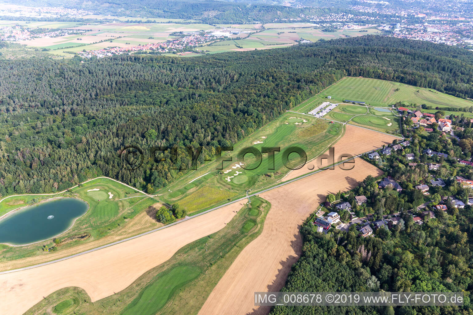 Golfclub Schloss Kressbach in Tübingen im Bundesland Baden-Württemberg, Deutschland vom Flugzeug aus