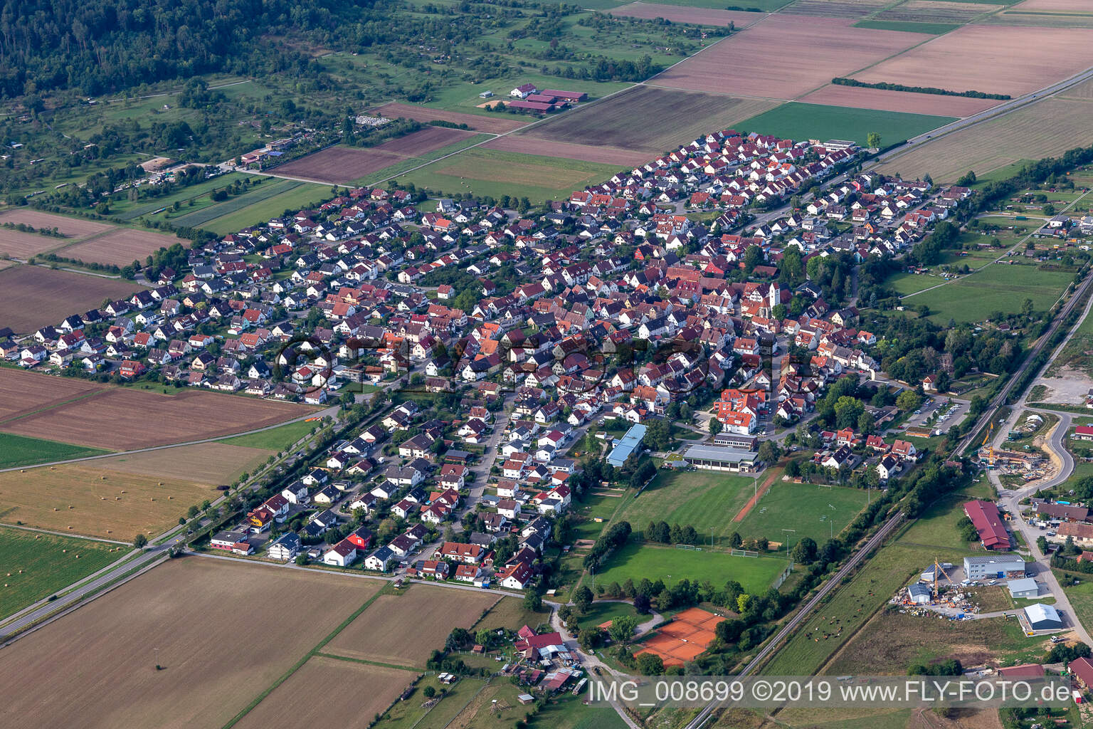 Luftbild von Kiebingen im Bundesland Baden-Württemberg, Deutschland