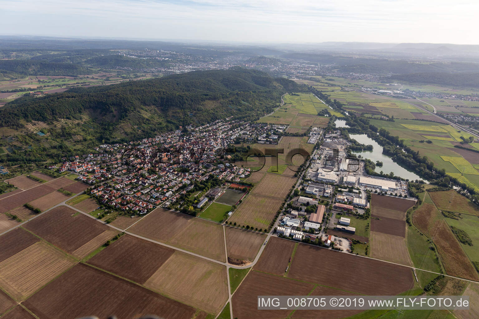 Luftaufnahme von Hirschau im Bundesland Baden-Württemberg, Deutschland