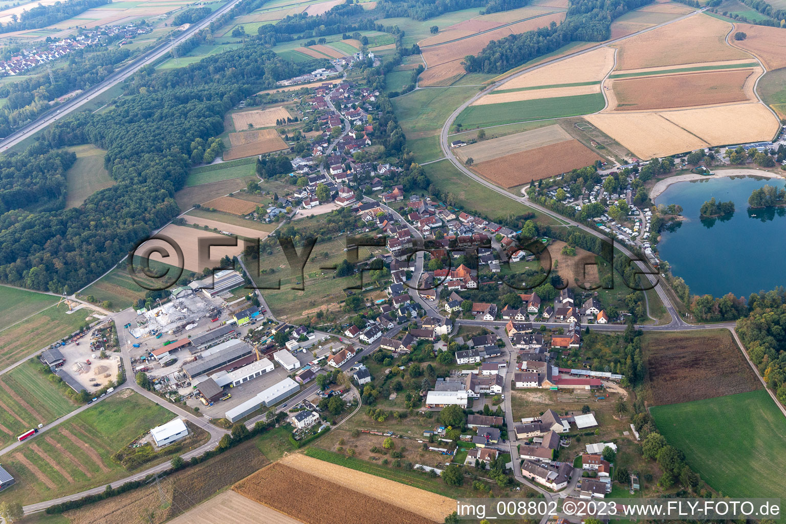 Luftbild von Ortsteil Oberbruch in Bühl im Bundesland Baden-Württemberg, Deutschland