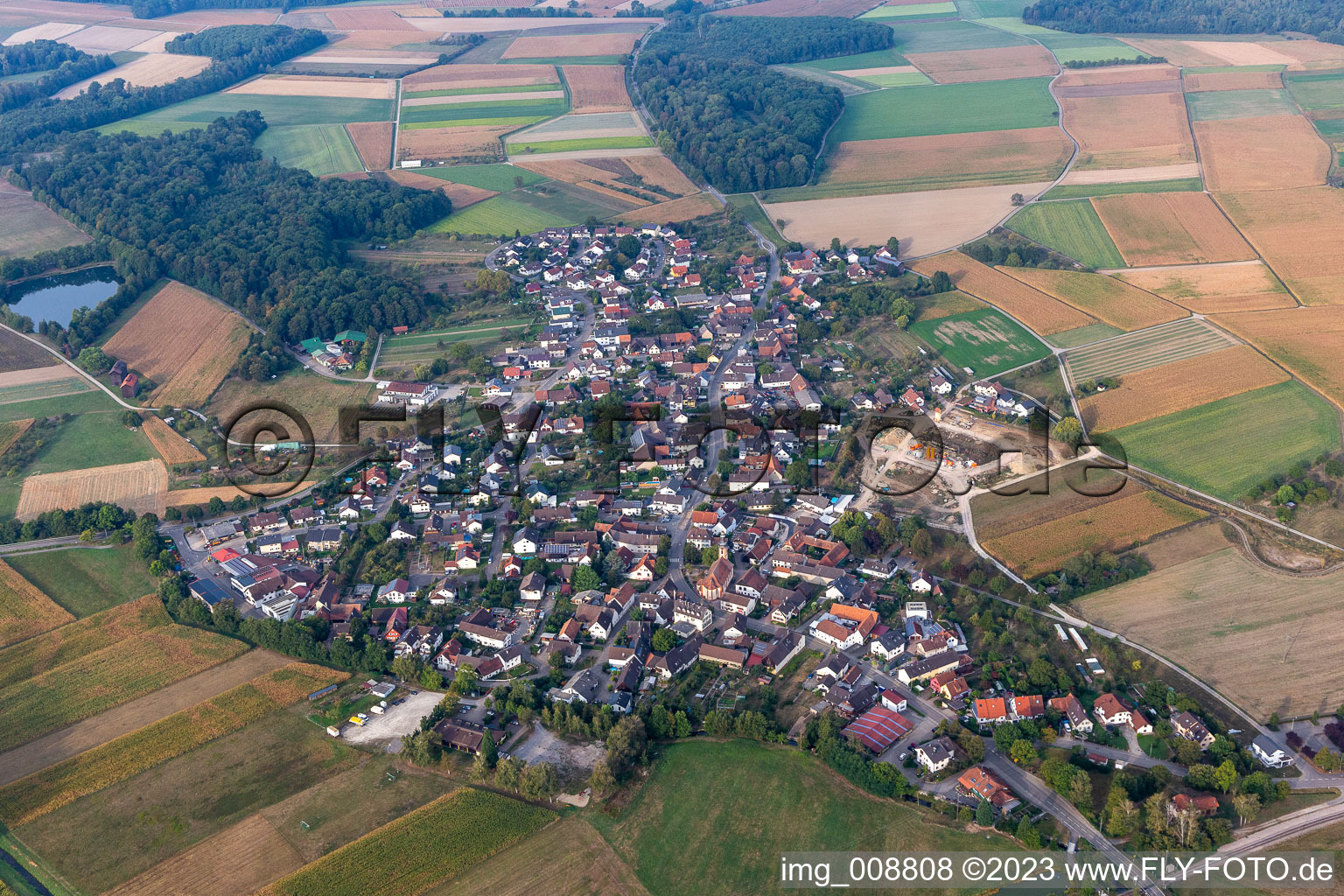 Luftbild von Ortsteil Moos in Bühl im Bundesland Baden-Württemberg, Deutschland