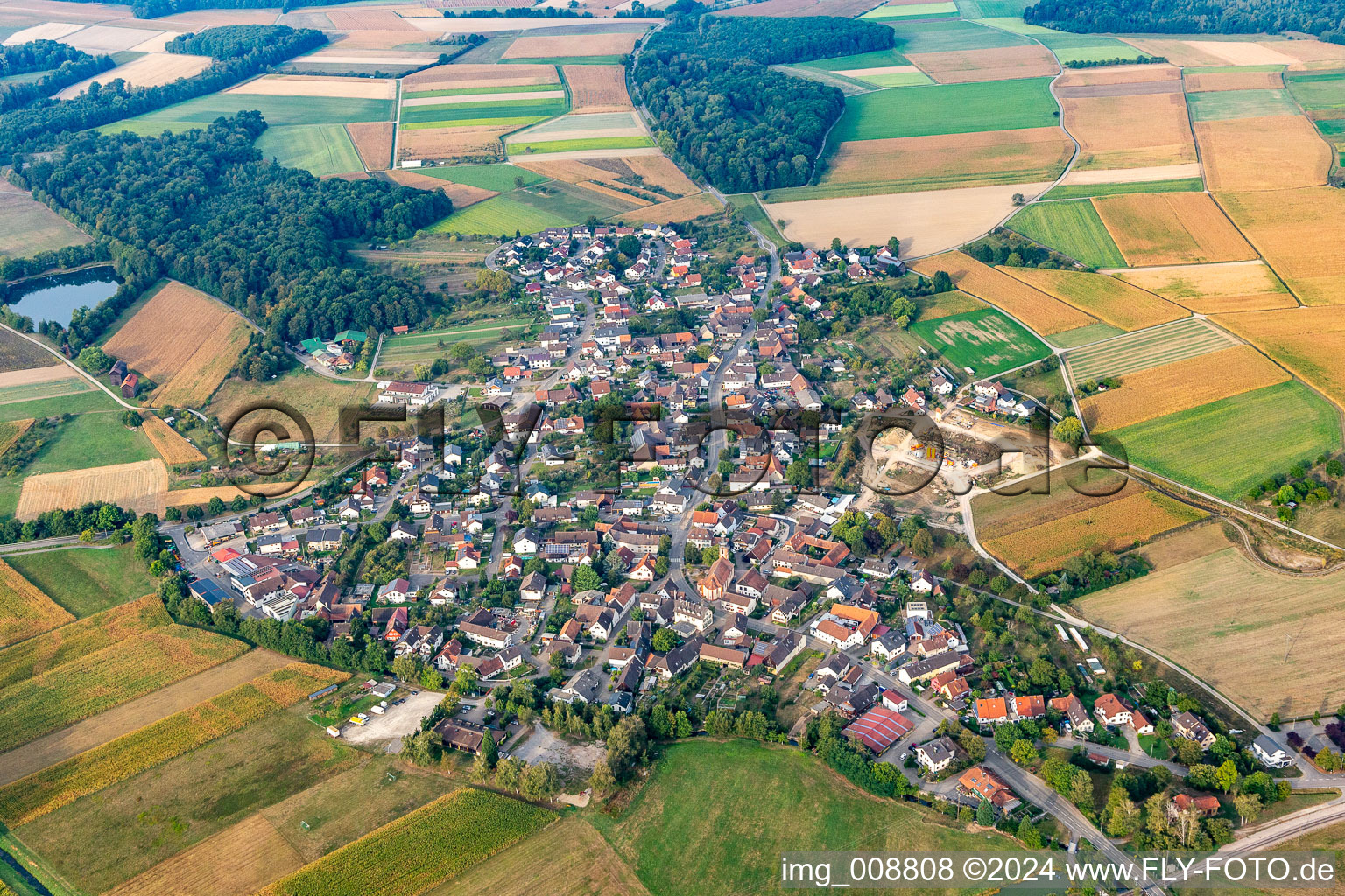 Luftbild von Ortsteil Moos in Bühl im Bundesland Baden-Württemberg, Deutschland