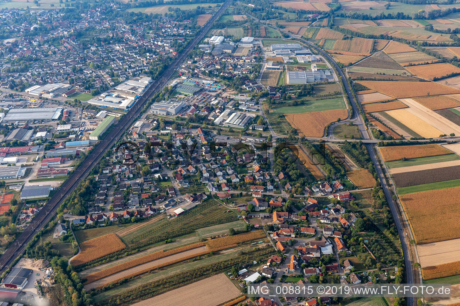Industriegebiet Südwest in Ottersweier im Bundesland Baden-Württemberg, Deutschland