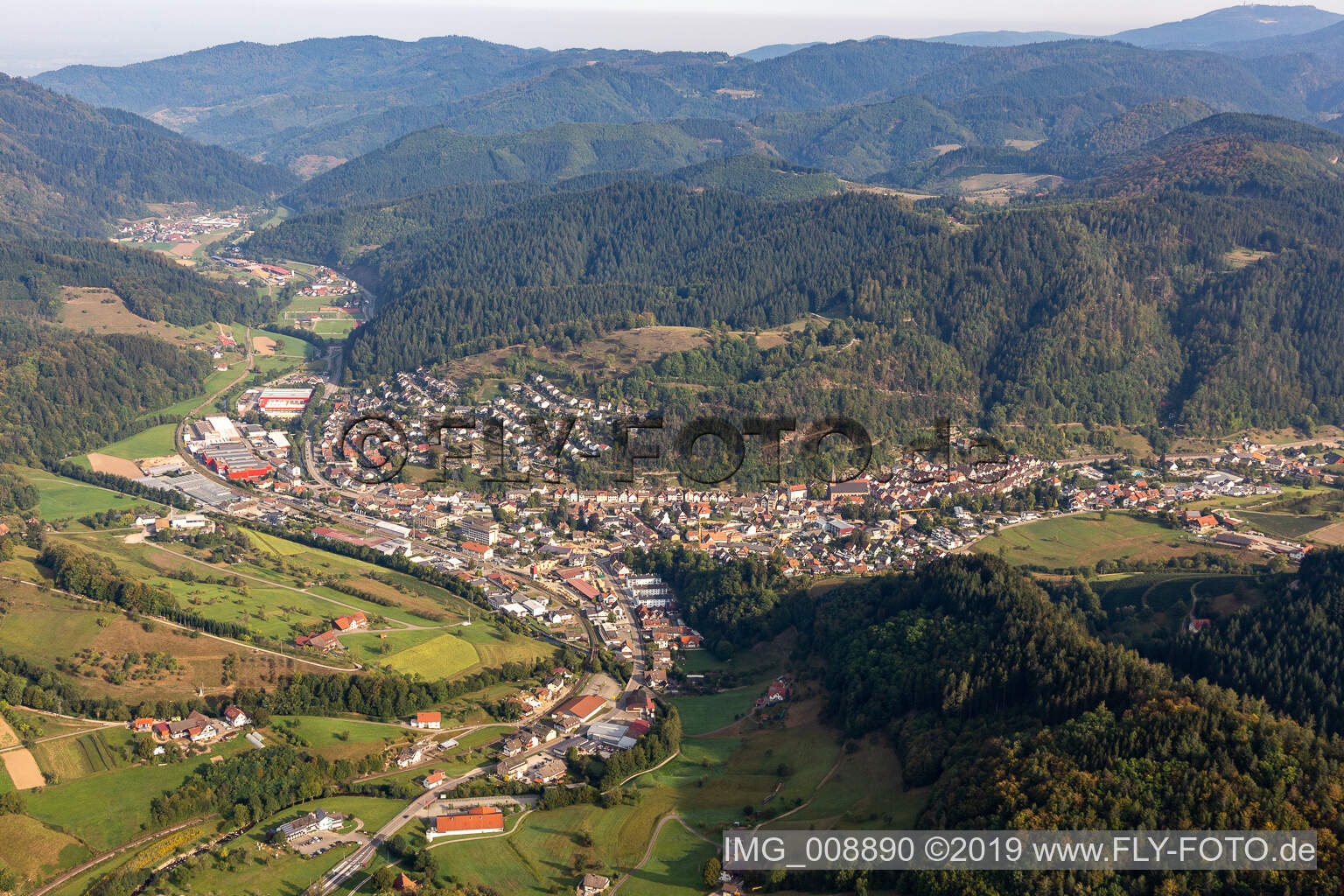 Luftbild von Oppenau im Bundesland Baden-Württemberg, Deutschland