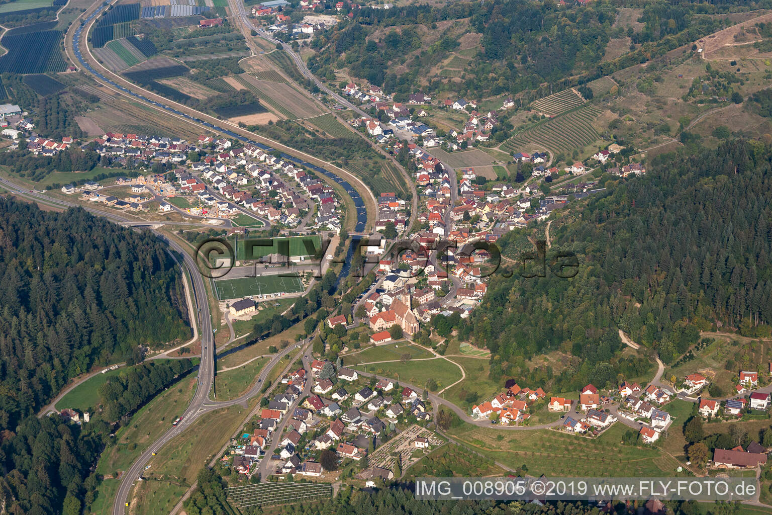 Luftbild von Lautenbach im Bundesland Baden-Württemberg, Deutschland