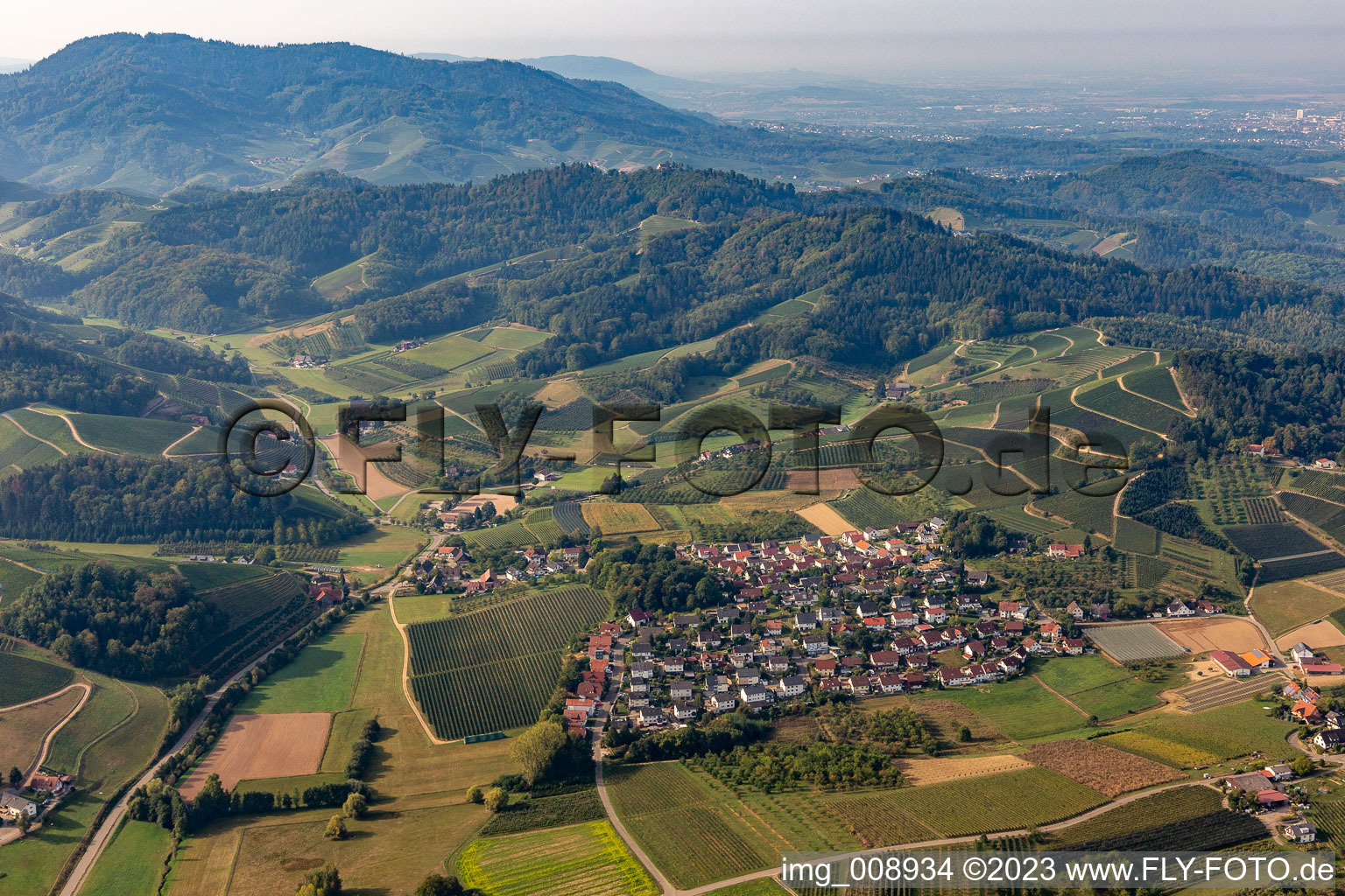 Luftbild von Ortsteil Bottenau in Oberkirch im Bundesland Baden-Württemberg, Deutschland