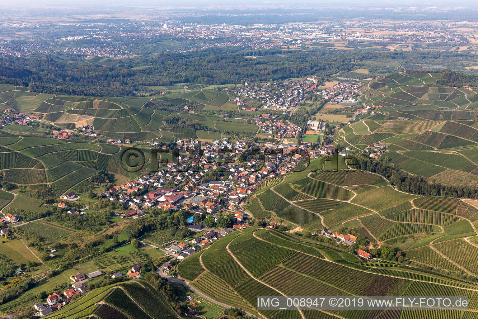 Luftbild von Durbach im Bundesland Baden-Württemberg, Deutschland