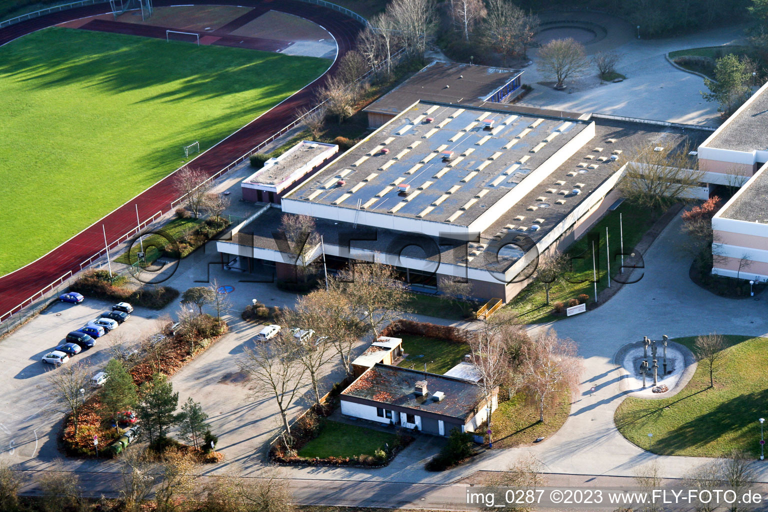 Luftbild von Rheinzabern Römerbadschule im Bundesland Rheinland-Pfalz, Deutschland