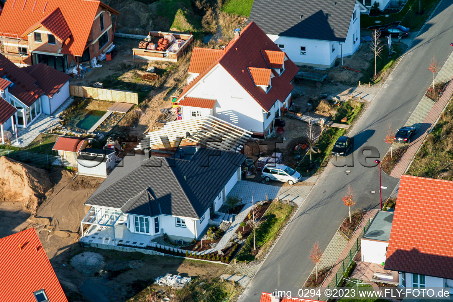 Rheinzabern Neubaugebiet An den Tongruben im Bundesland Rheinland-Pfalz, Deutschland von der Drohne aus gesehen