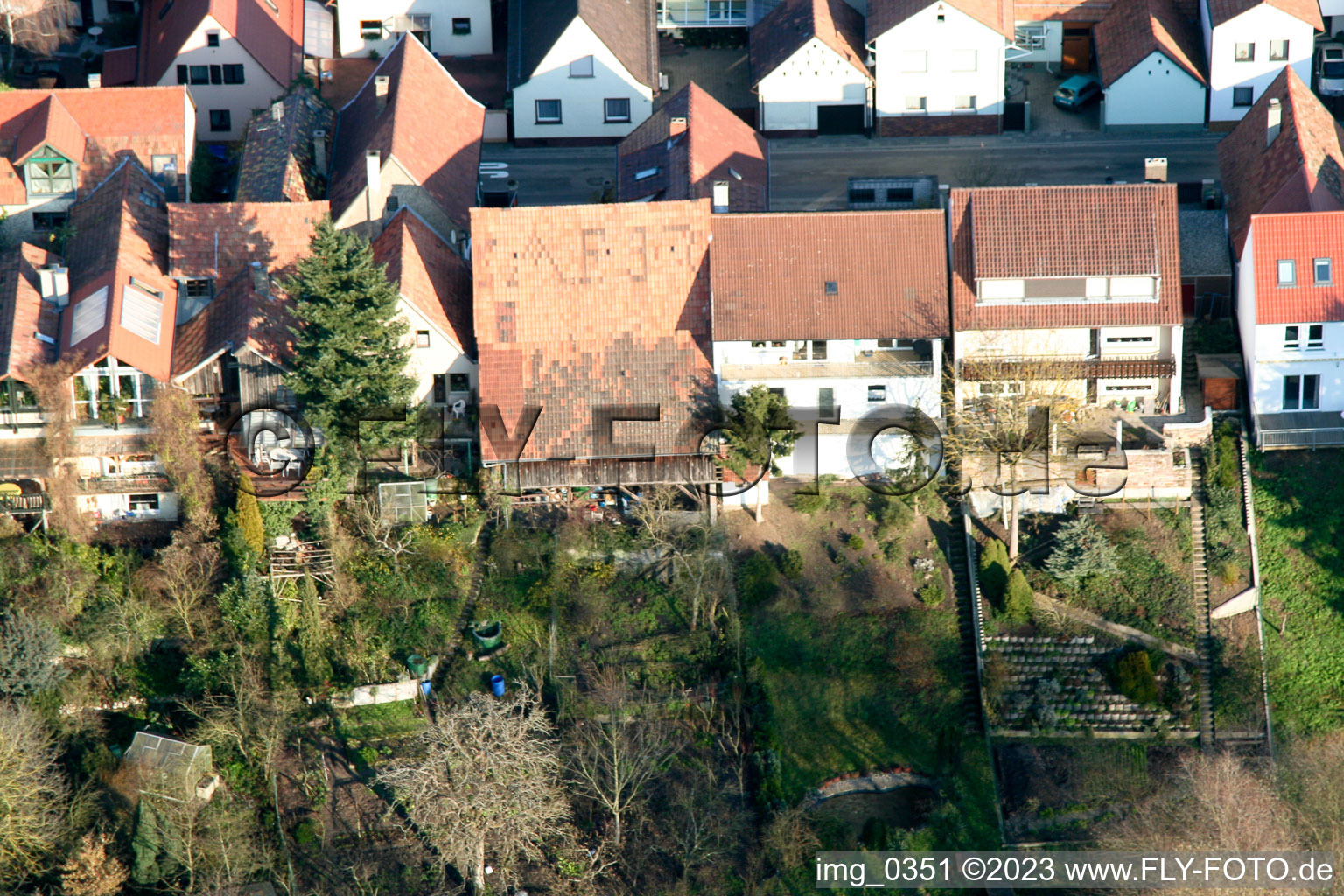 Jockgrim Ludwigstr im Bundesland Rheinland-Pfalz, Deutschland von oben