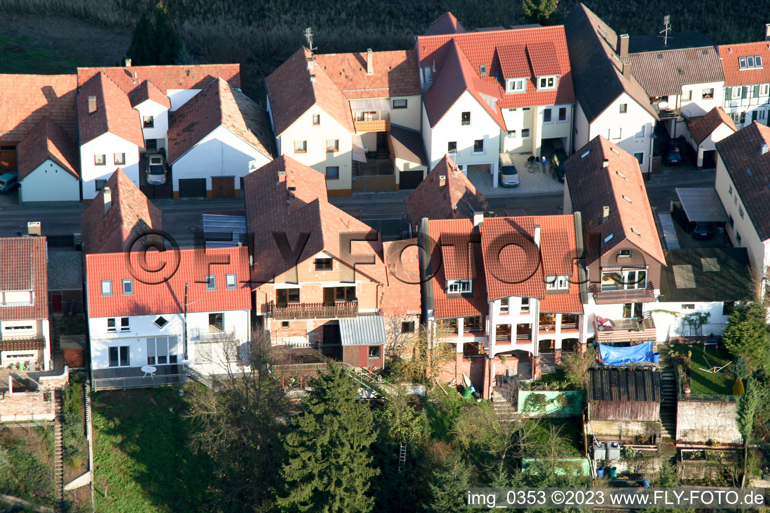 Jockgrim Ludwigstr im Bundesland Rheinland-Pfalz, Deutschland von oben gesehen