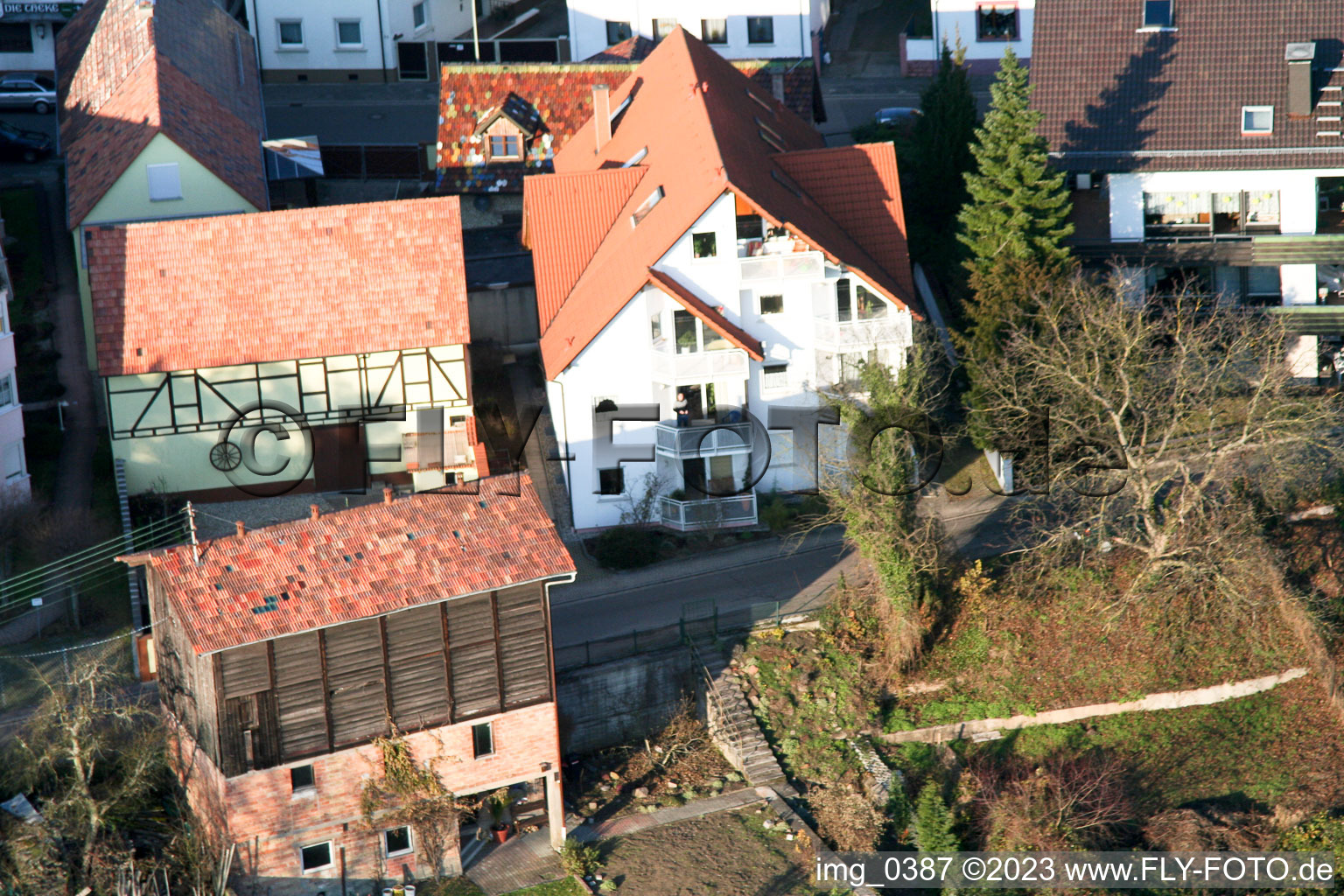Luftaufnahme von Jockgrim Bahnhofstr im Bundesland Rheinland-Pfalz, Deutschland
