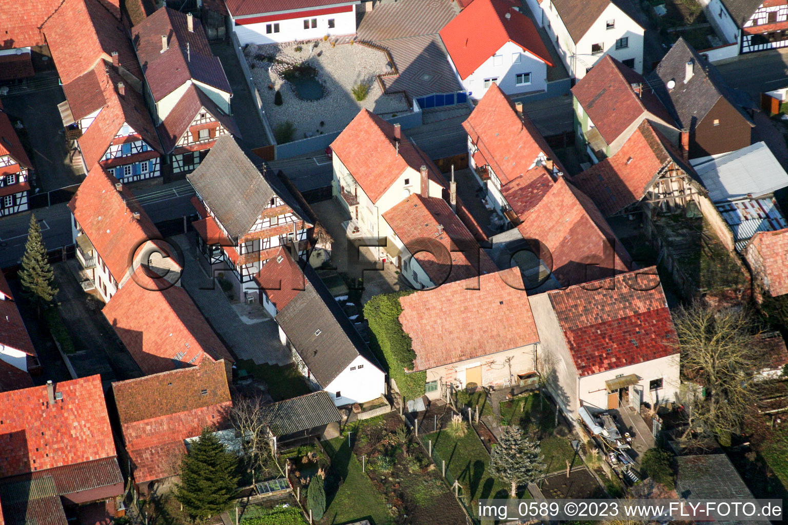 Luftaufnahme von Freckenfeld Bachweg im Bundesland Rheinland-Pfalz, Deutschland
