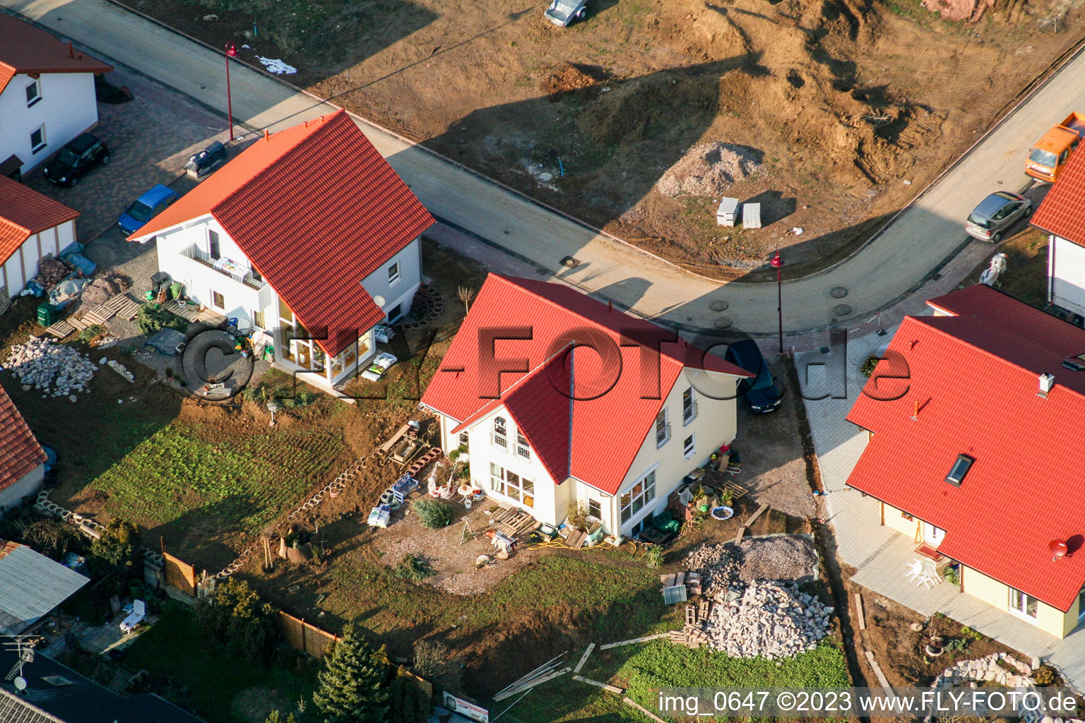 Schrägluftbild von Dierbach Neubaugebiet im Bundesland Rheinland-Pfalz, Deutschland