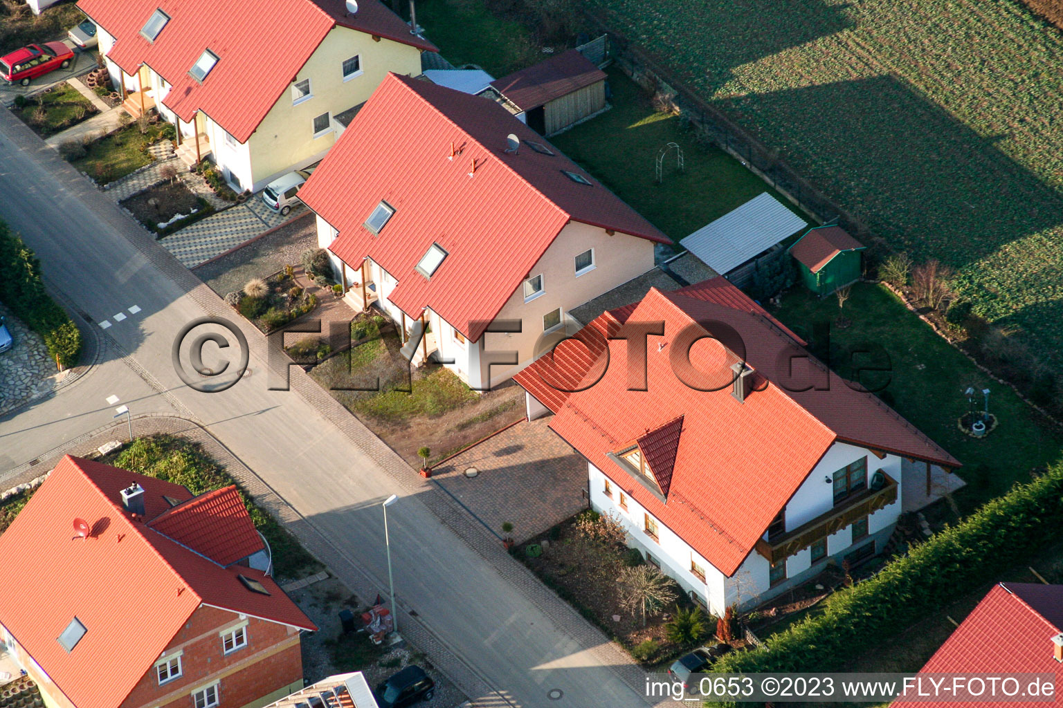 Dierbach Neubaugebiet im Bundesland Rheinland-Pfalz, Deutschland von oben gesehen