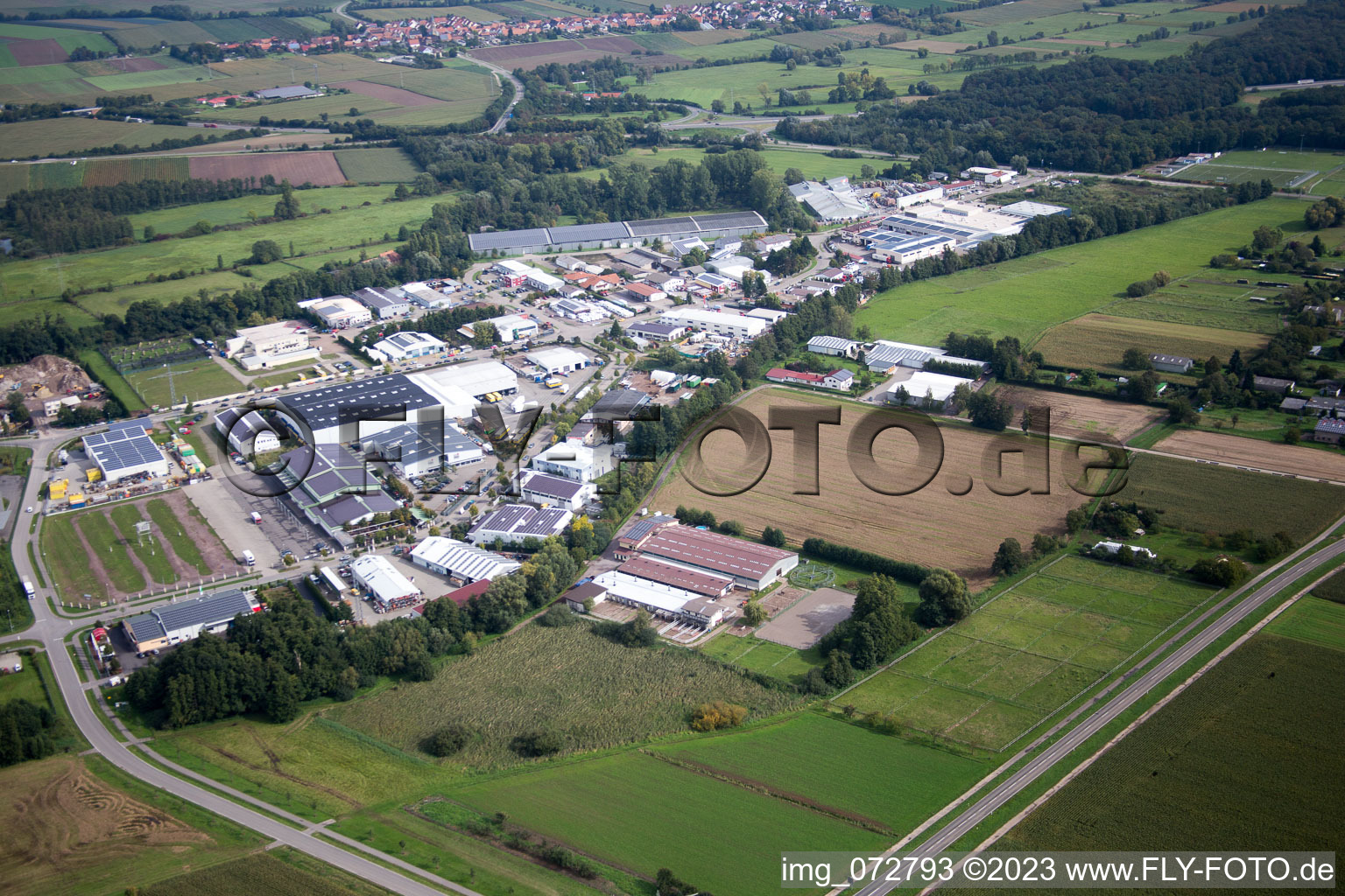 Minderslachen, Industriegebiet Horst in Kandel im Bundesland Rheinland-Pfalz, Deutschland von oben