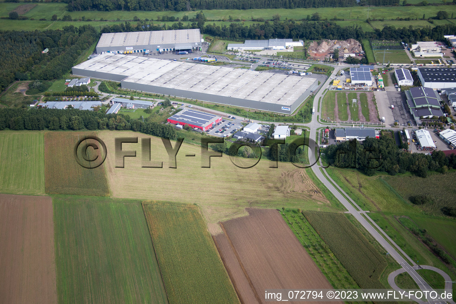 Minderslachen, Industriegebiet Horst in Kandel im Bundesland Rheinland-Pfalz, Deutschland aus der Luft