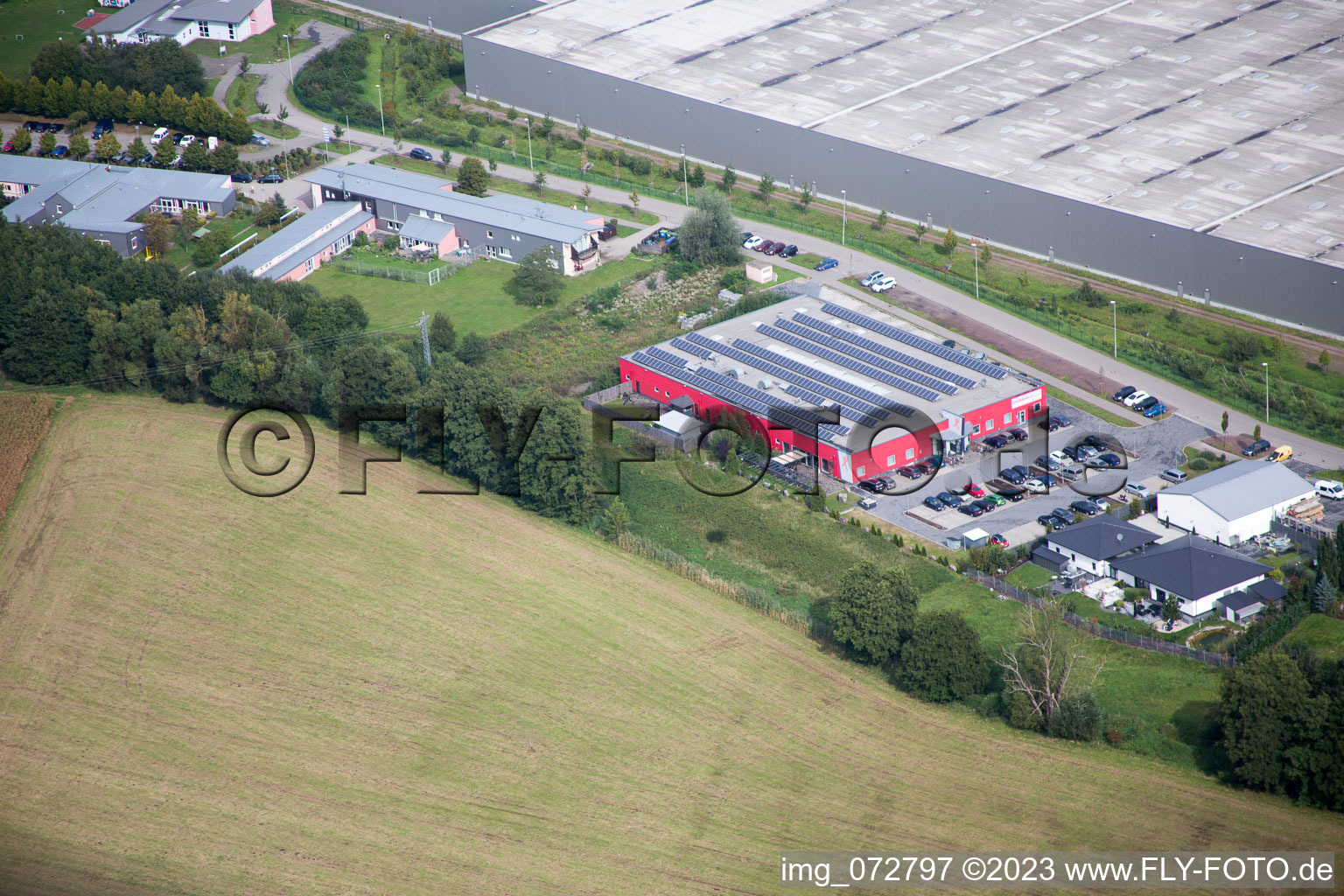 Minderslachen, Industriegebiet Horst in Kandel im Bundesland Rheinland-Pfalz, Deutschland von oben gesehen
