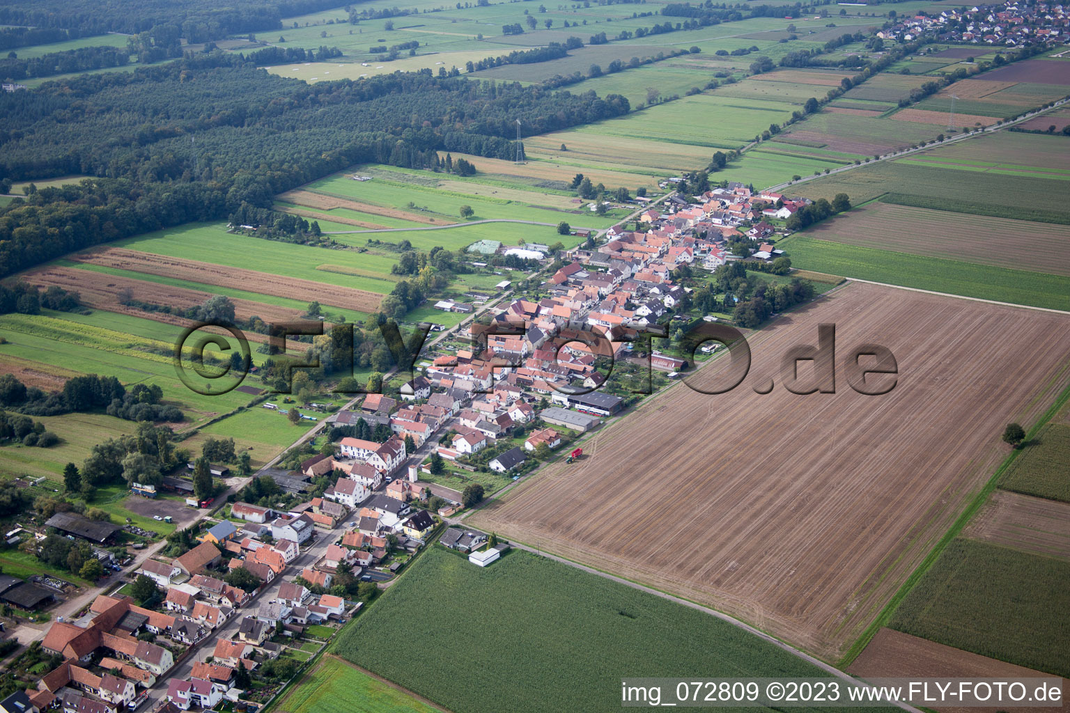 Kandel, Saarstr im Bundesland Rheinland-Pfalz, Deutschland vom Flugzeug aus