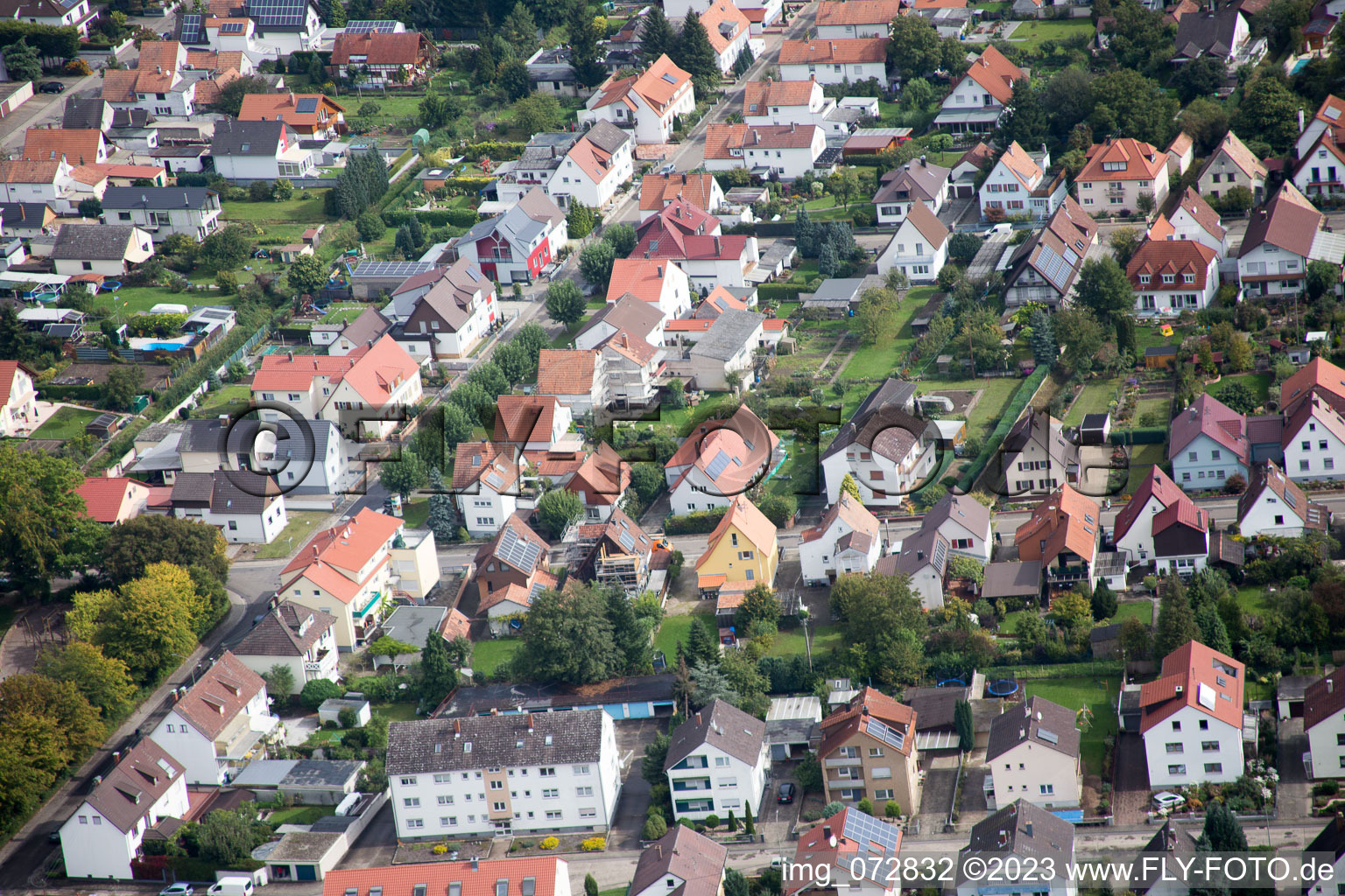 Kandel, Siedlung im Bundesland Rheinland-Pfalz, Deutschland von oben