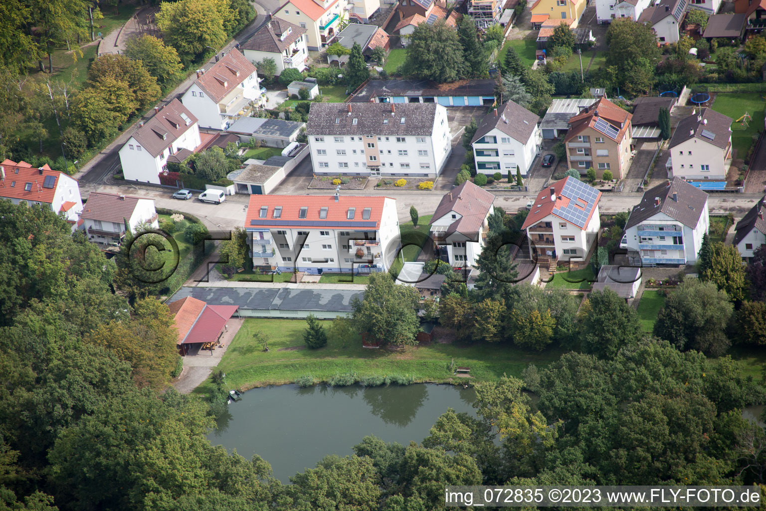 Kandel, Siedlung im Bundesland Rheinland-Pfalz, Deutschland von oben gesehen
