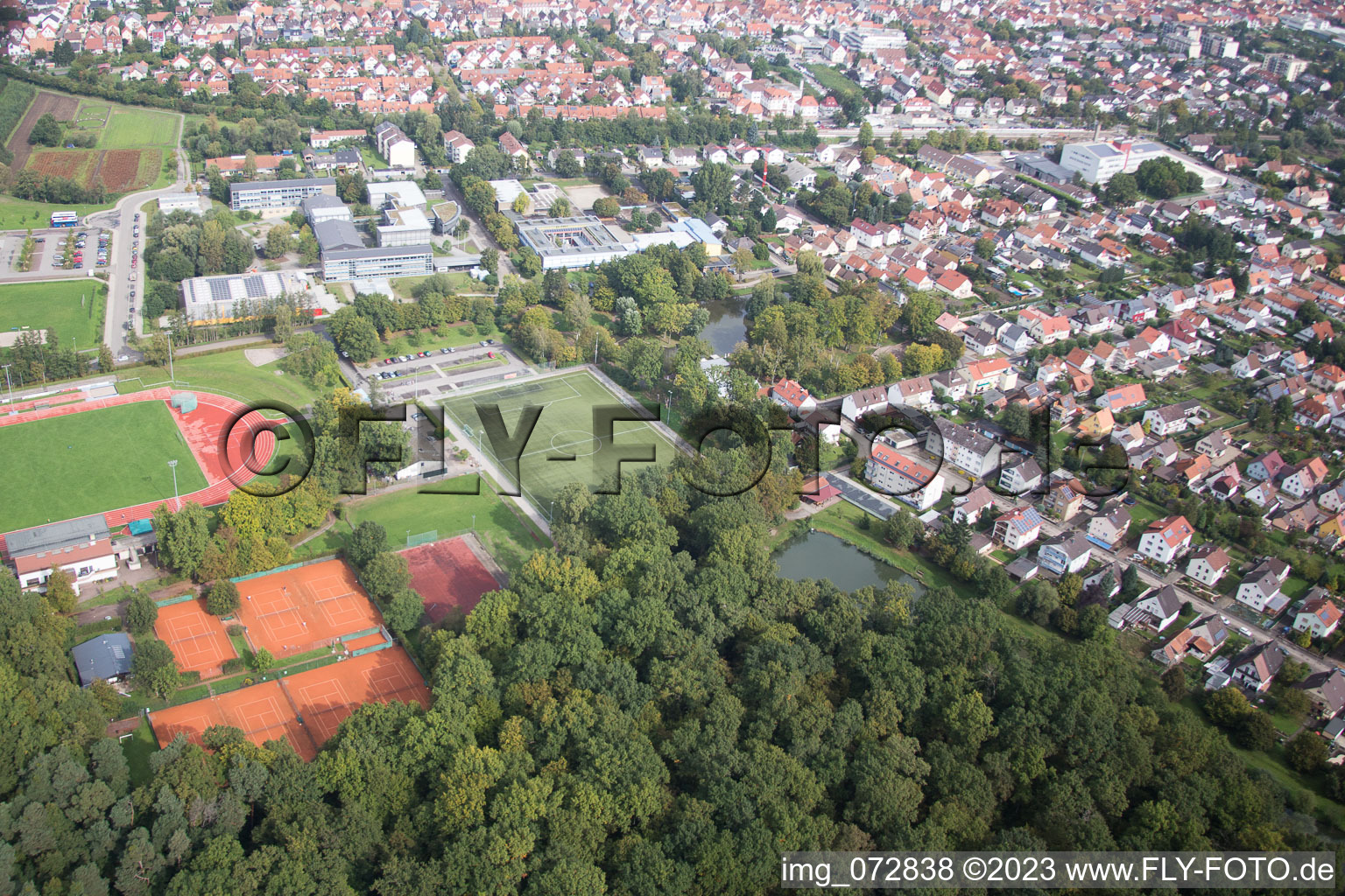 Kandel, Siedlung im Bundesland Rheinland-Pfalz, Deutschland aus der Vogelperspektive
